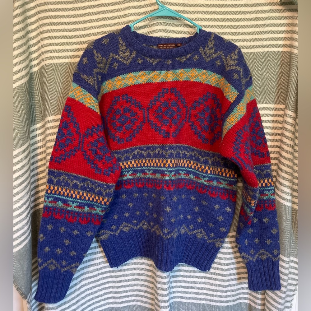 Vintage Chaps Ralph Lauren Sweater Shetland Wool Medium